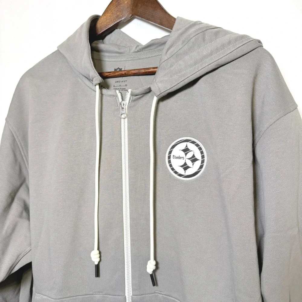 Nike Standard Issue Pittsburgh Steelers Dri-FIT Full Zip Hoodie Mens XL Gray